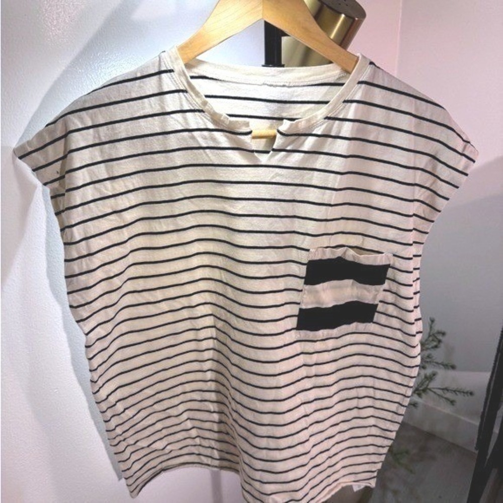 Kule tank Med oversized striped dolman sleeve muscle Breton tank knitwear preppy
